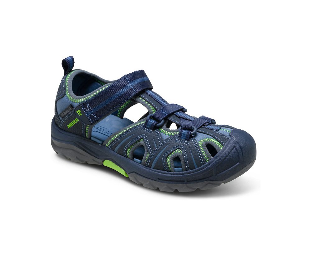 Merrell Sandals Navy/Green - Hydro Moc - Kids 95NKWQRZF